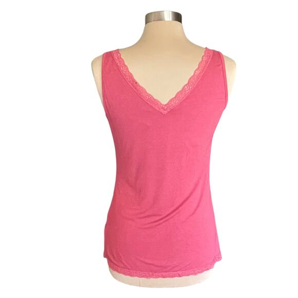 Monoreno Coral Lace Trimmed Tank Top Y2K Size Medium V-Neck Cami Fairy Romantic - Picture 4 of 9